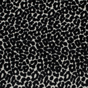 Sea NY Black and Beige Leopard Chenille Flocked Twill