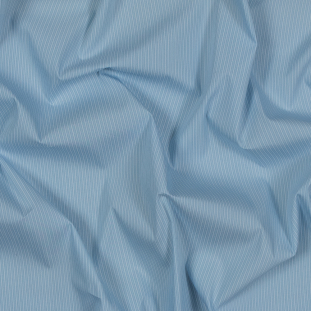Theory Light Blue and White Striped Cotton Shirting