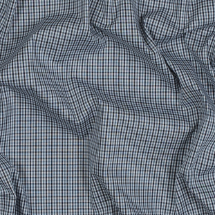 Theory Eclipse Blue Tattersall Checkered Cotton Shirting