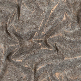 Beige Cotton Canvas with Metallic Copper Crackle Laminate