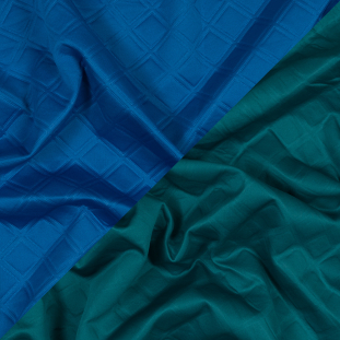Teal Green and Blue Diamond Quilted Double-Faced Neoprene