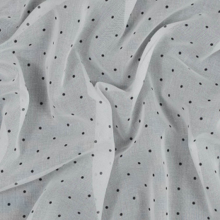 Marc Jacobs White Cotton Voile with Black Pin Polka Dots