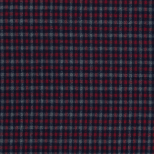 Red, Blue and Gray Plaid Cotton Flannel