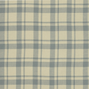 Elephant Gray and Mellow Yellow Plaid Japanese Cotton Twill