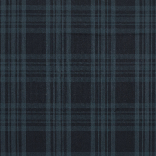 Black and Green Gray Plaid Japanese Cotton Twill
