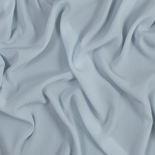 Pale Blue Crinkled Polyester Crepe de Chine