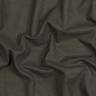 Burnt Olive Houndstooth Brushed Cotton Suiting