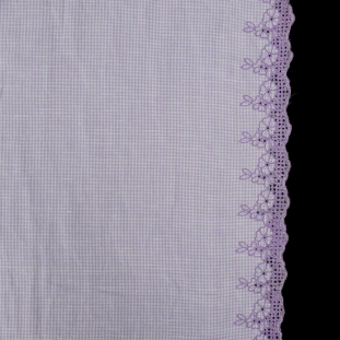 Lilac Gingham Woven with Floral Embroidered Eyelet Borders