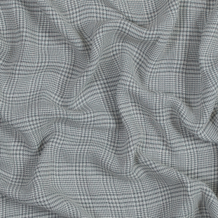 White and Brown Plaid Cotton Crepe
