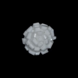 White Detailed Plastic Shank-Back Button - 28L/18mm