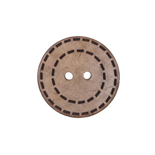 Italian Brown Etched Coconut Button - 36L/23mm
