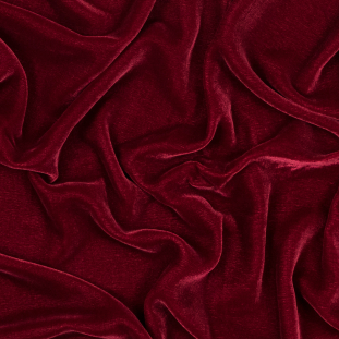 Deep Red Silk and Rayon Velvet