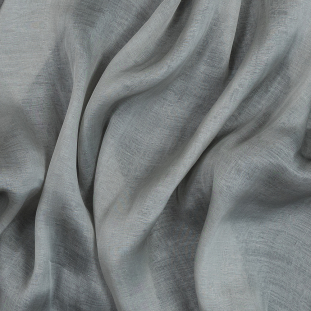 Silver and Pale Gray Silk Double Cloth Encasing Metallic Threads