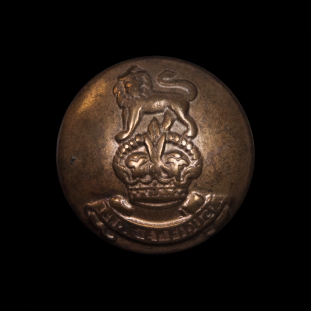 Antique Gold Metal Crest Shank Back Button - 40L/25mm