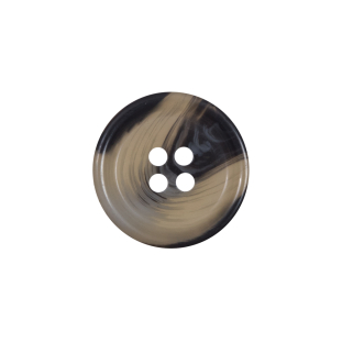 Beige and Black Plastic 4-Hole Button - 32L/20mm