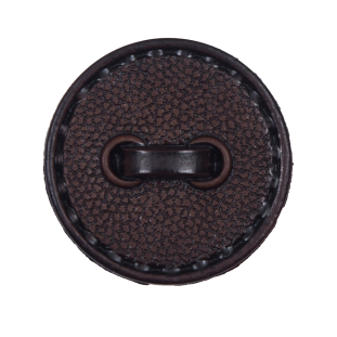 Dark Brown Faux Leather Plastic Shank Back Button - 44L/28mm