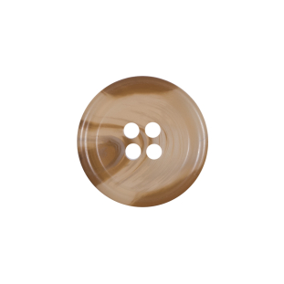 Beige and Brown Plastic 4-Hole Button - 32L/20mm