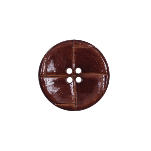 Italian Light Brown Faux Leather Button - 30L/19mm