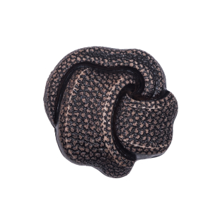 Italian Faded Brown Plastic Knot Shank Back Button - 40L/25.5mm