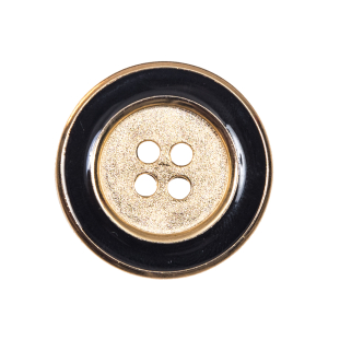 Black and Gold 4-Hole Button - 40L/25.5mm