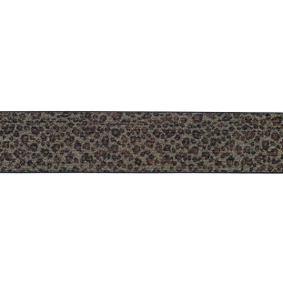 Metallic Gold Leopard Printed Fancy Elastic Trim - 3"
