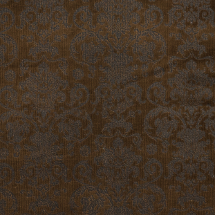 Brown Stretch Cotton Corduroy with Black Damask Top Foil