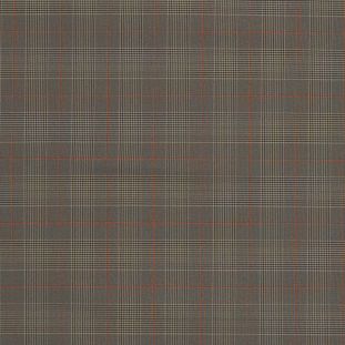 Taupe and Orange Glen Plaid Stretch Polyester Suiting