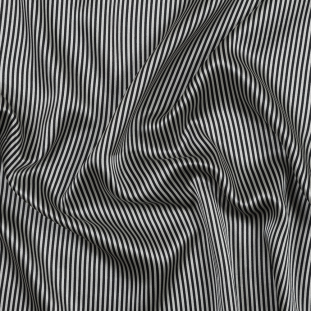 Black and White Candy Striped Silk Charmeuse