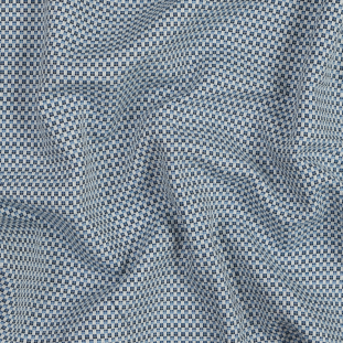Blue and White Checkered Cotton Woven