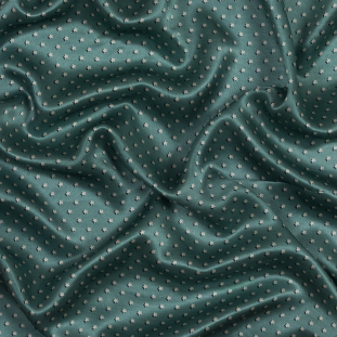 Seafoam Green Star Printed Silk Charmeuse