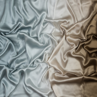 Brown and Blue Ombre Silk Charmeuse