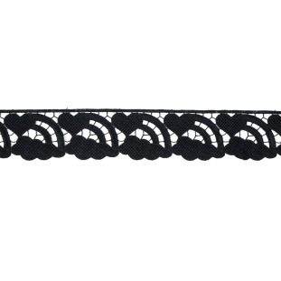 Black Rainbows, Hearts and Clouds Lace Trim - 2"