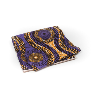 Purple and Orange Geometric Waxed Cotton African Print
