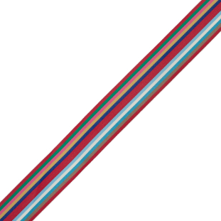 Multicolor Barcode Stripes Grosgrain Ribbon - 1.5"