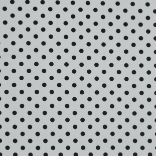 White and Black Polka Dotted Polyester Spandex