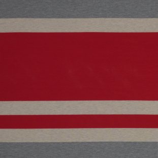 Red, Oatmeal and Gray Awning Striped Jersey