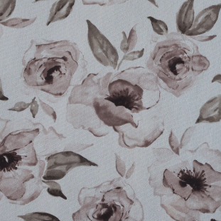 Beige Rose Printed Polyester Mesh