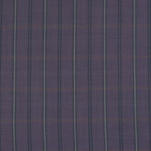 Purple and Gray Plaid Super 130 Wool Suiting