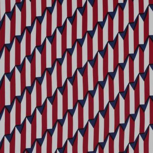 Red, White and Blue Striped Geometric Rayon Lining