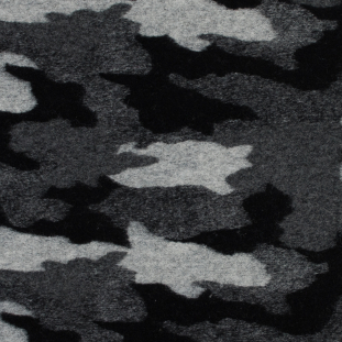 Gray and Black Camouflage Wool Knit