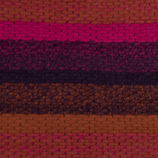 Orange, Pink and Purple Awning Striped Chunky Wool Knit