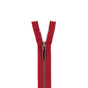 Red and Silver 3M Metal Zipper - 5"