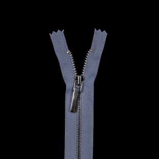 Periwinkle and Silver 3M Metal Zipper - 5"