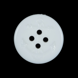 White Plastic Anchor 4-Hole Button - 40L/25.5mm