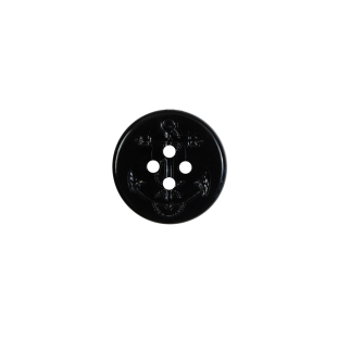Black Plastic Anchor 4-Hole Button - 20L/12.5mm