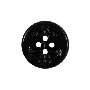 Black Plastic Anchor 4-Hole Button - 36L/23mm