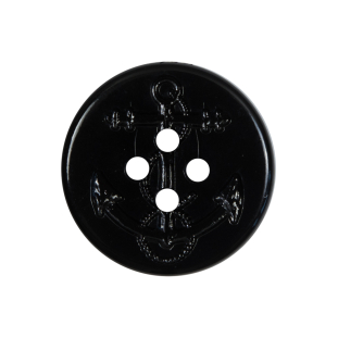 Black Plastic Anchor 4-Hole Button - 40L/25.5mm