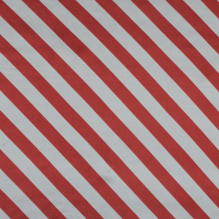 Red and White Regimental Striped Silk Charmeuse