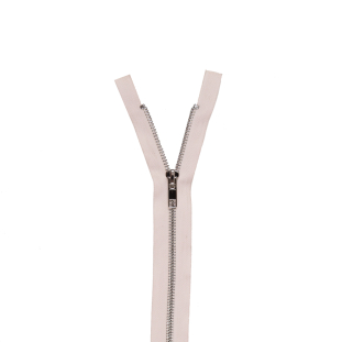 Champagne Pink and Silver Metal Two-Way Zipper - 36