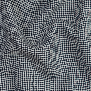 Black and White Houndstooth Linen Woven